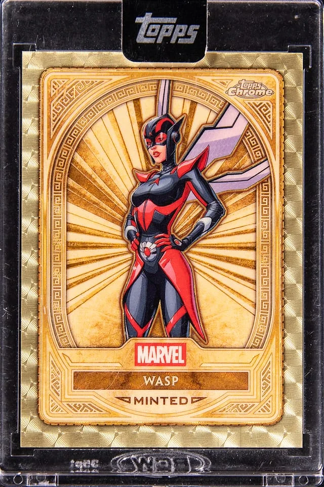 2025 Topps Chrome Wasp Topps Encased Marvel Minted SuperFractor #88 card image