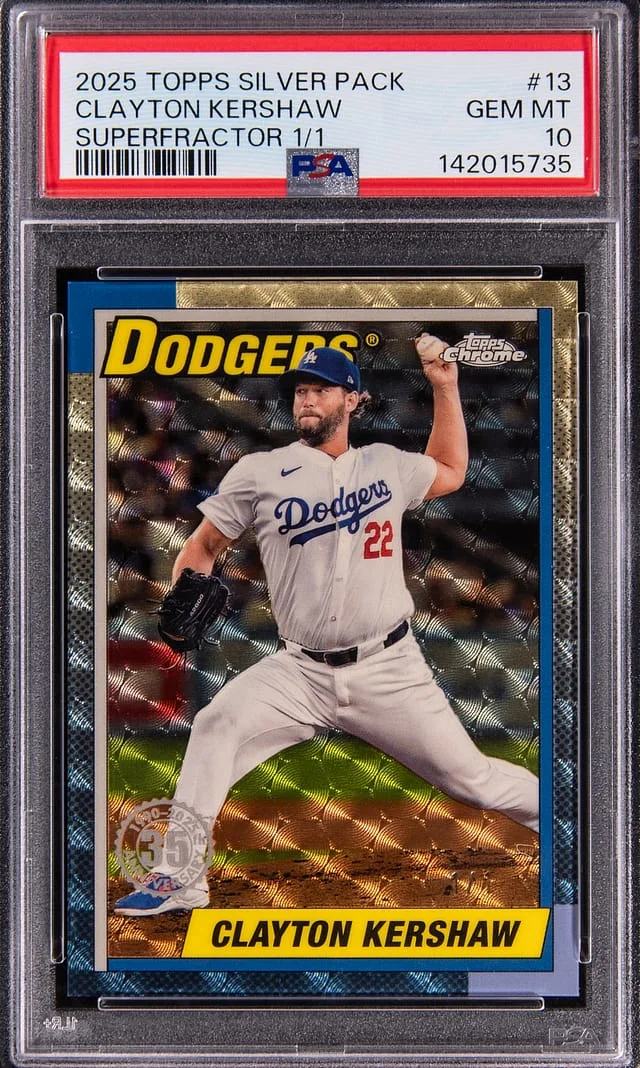 2025 Topps Clayton Kershaw Silver Pack SuperFractor #13 card image