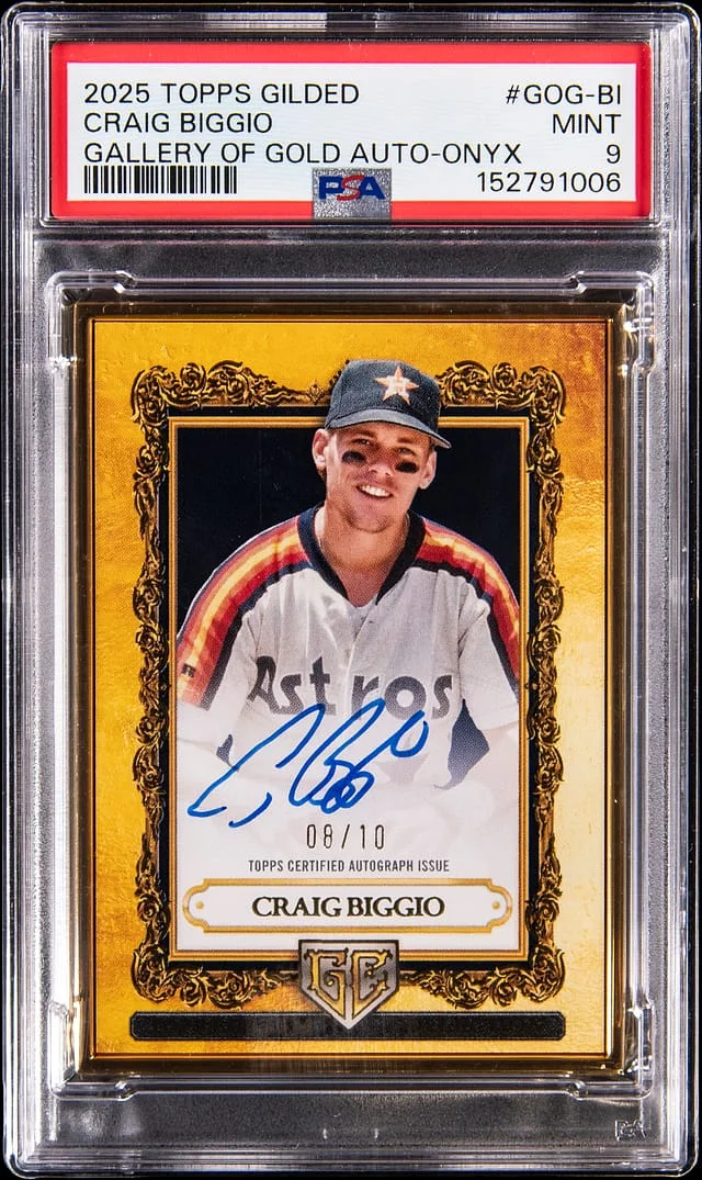 2025 Topps Craig Biggio Gilded Collection Gallery Of Gold Autograph Onyx #GOG-BI card image