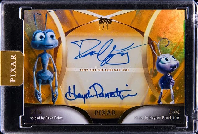 2025 Topps Dave Foley/Hayden Panettiere Pixar Gold Golden Duo Autographs Double Gold #GDA-FP card image