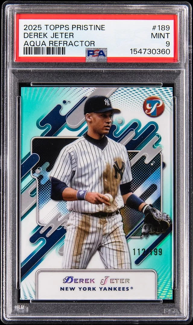 2025 Topps Derek Jeter Pristine Aqua Refractor #189 card image