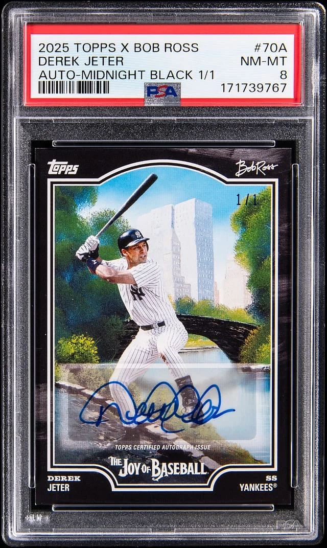 2025 Topps Derek Jeter X Bob Ross Autograph Midnight Black #70A card image