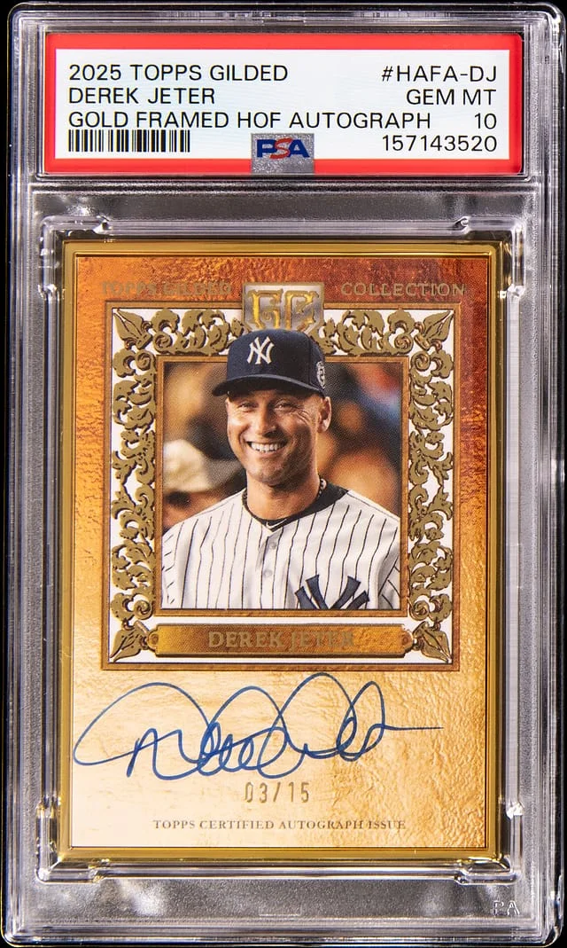 2025 Topps Derek Jeter Gilded Gold Framed HOF Autograph #HAFA-DJ card image