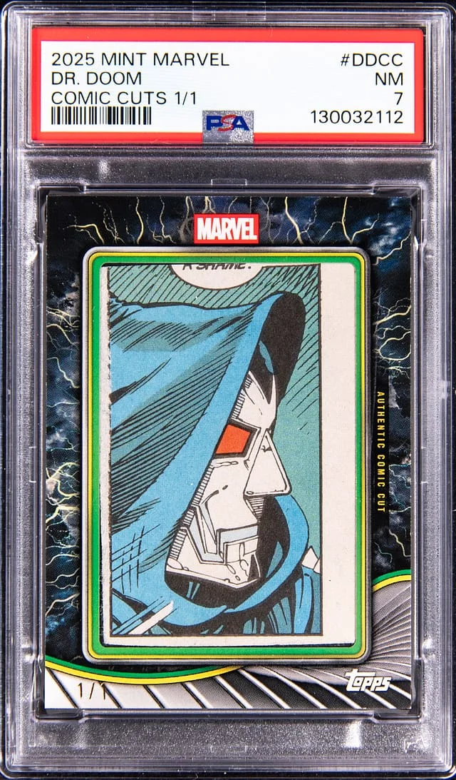 2025 Topps Dr. Doom Comic Mint Marvel Comic Cuts #DD-CC card image