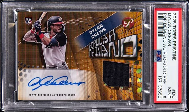 2025 Topps Dylan Crews Pristine Popular Demand Autograph Relic Gold Refractor #PPDAR-DC card image