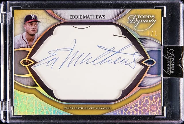 2025 Topps Dynasty Eddie Mathews Cuts Signatures #DCS-EM card image