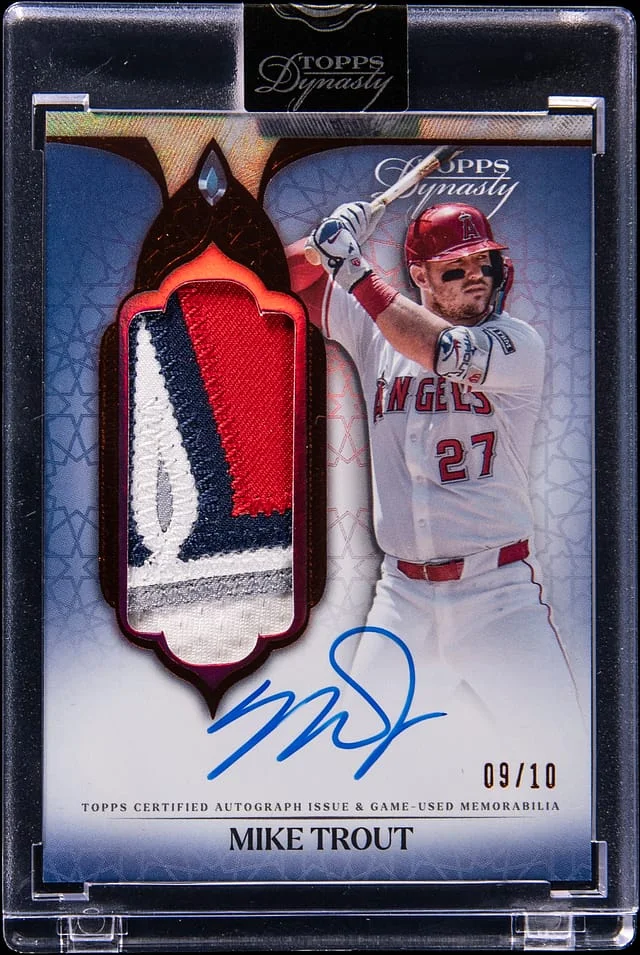 2025 Topps Dynasty Mike Trout Autograph Patch #DAPB-MT3 card image