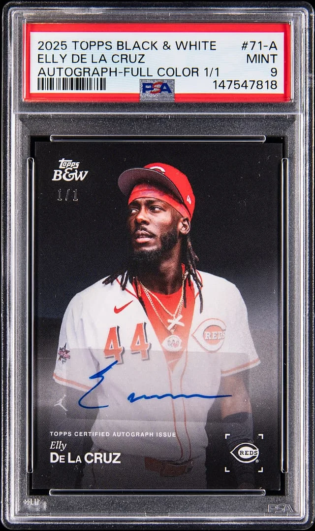 2025 Topps Elly De La Cruz Black & White Autograph Full Color #071-A card image