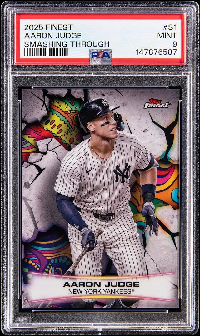 2025 Topps Finest Aaron Judge Smashing Through #S-1 card image
