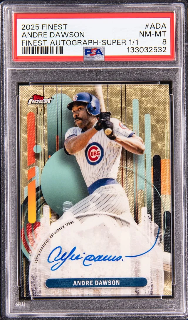 2025 Topps Finest Andre Dawson Finest Autograph Superfractor #FA-ADA card image