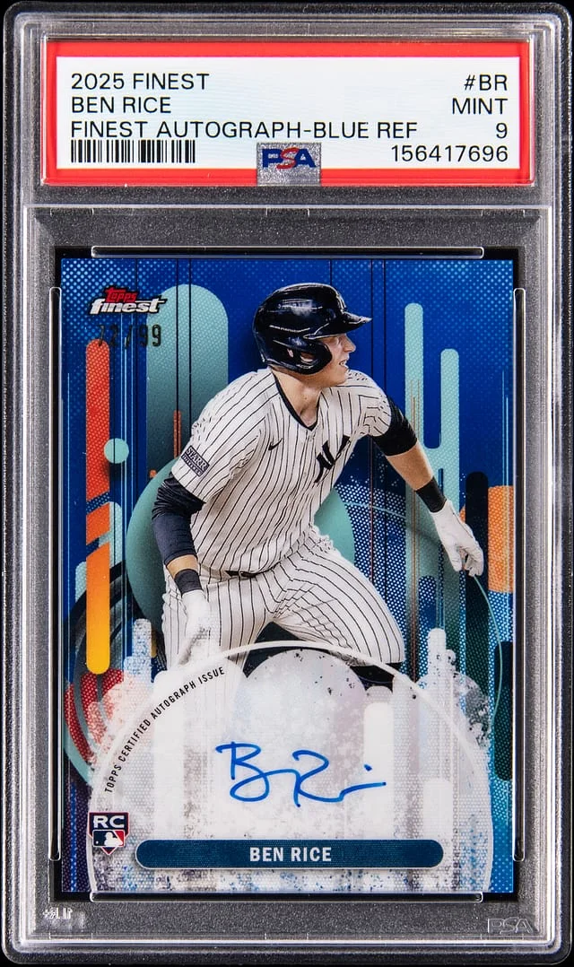 2025 Topps Finest Ben Rice Finest Autograph-Blue Refractor #FA-BR card image