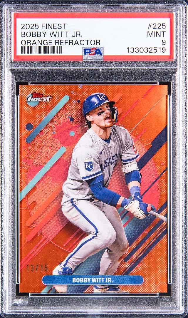 2025 Topps Finest Bobby Witt Jr. Orange Refractor #225 card image