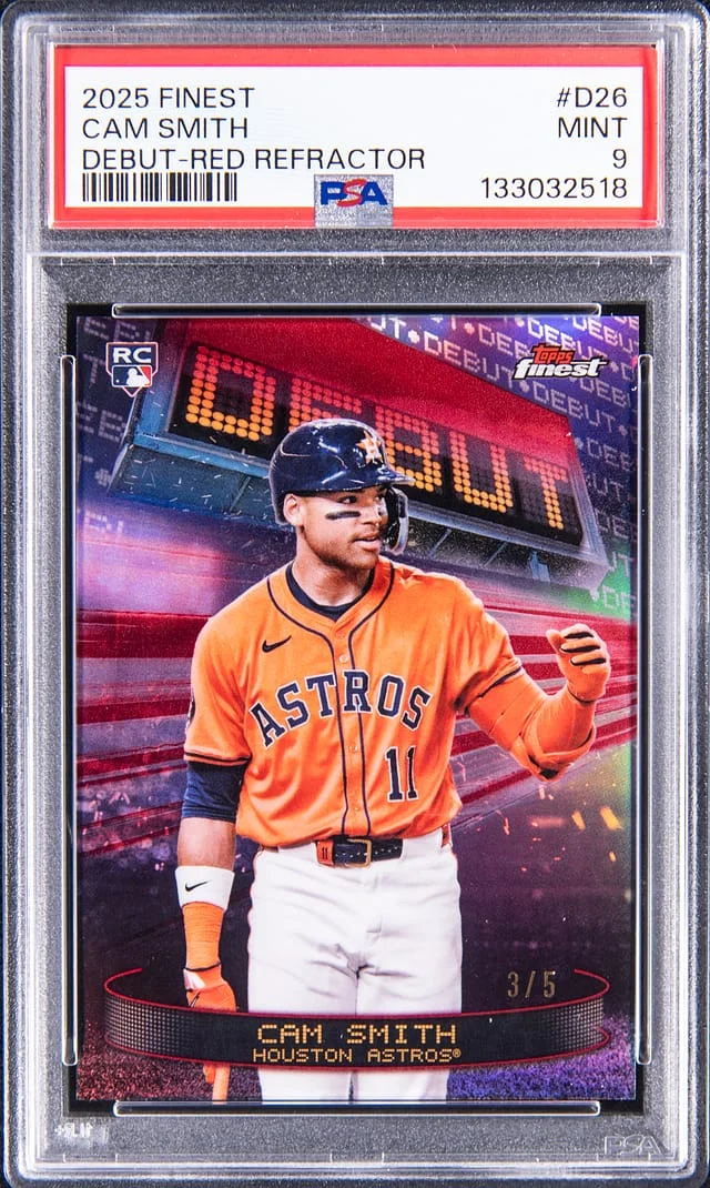 2025 Topps Finest Cam Smith Debut Red Refractor #D-26 card image