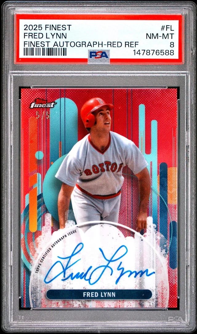 2025 Topps Finest Fred Lynn Autograph-Red Refractor #FA-FL card image