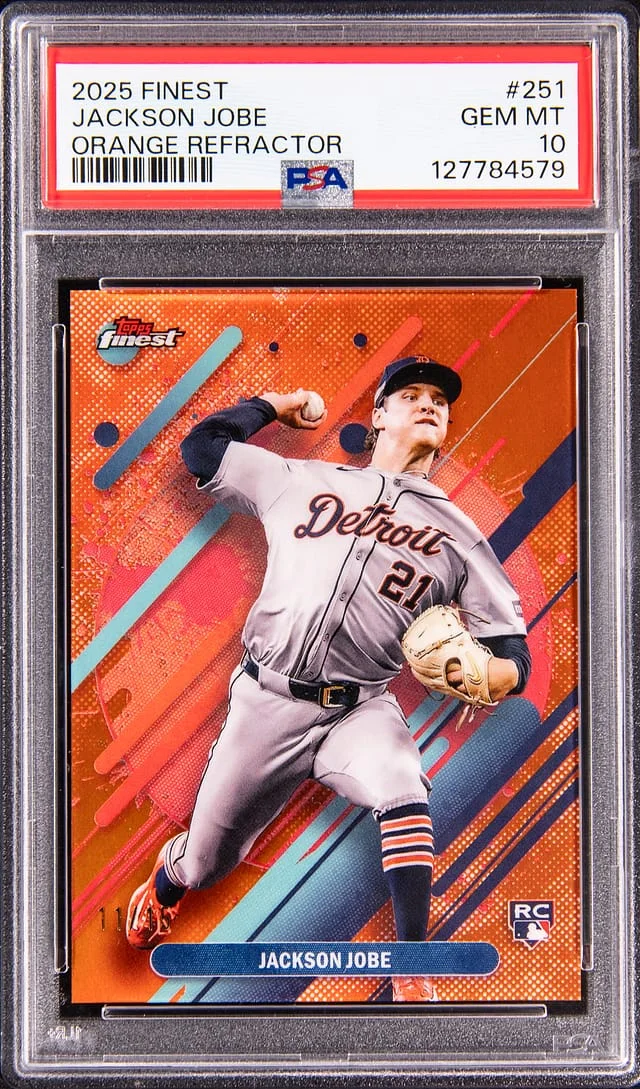 2025 Topps Finest Jackson Jobe Orange Refractor #251 card image