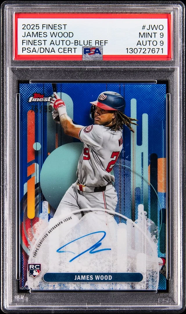 2025 Topps Finest James Wood Autograph Black Refractor #FA-JWO card image