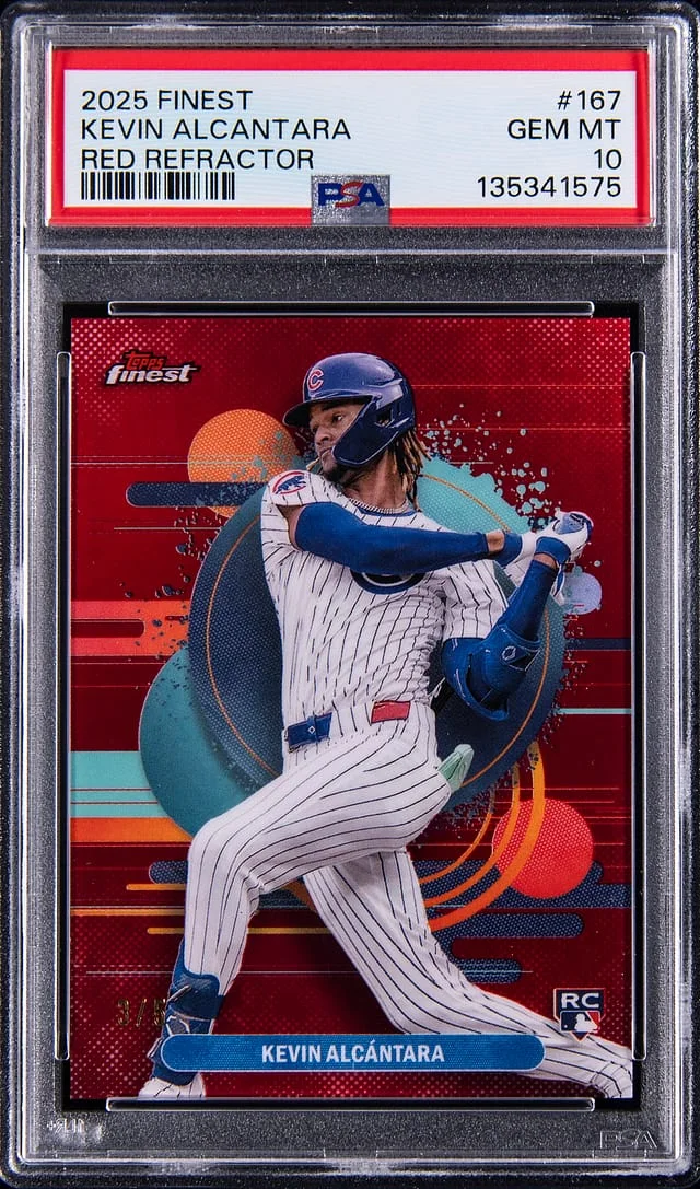 2025 Topps Finest Kevin Alcantara Red Refractor #167 card image