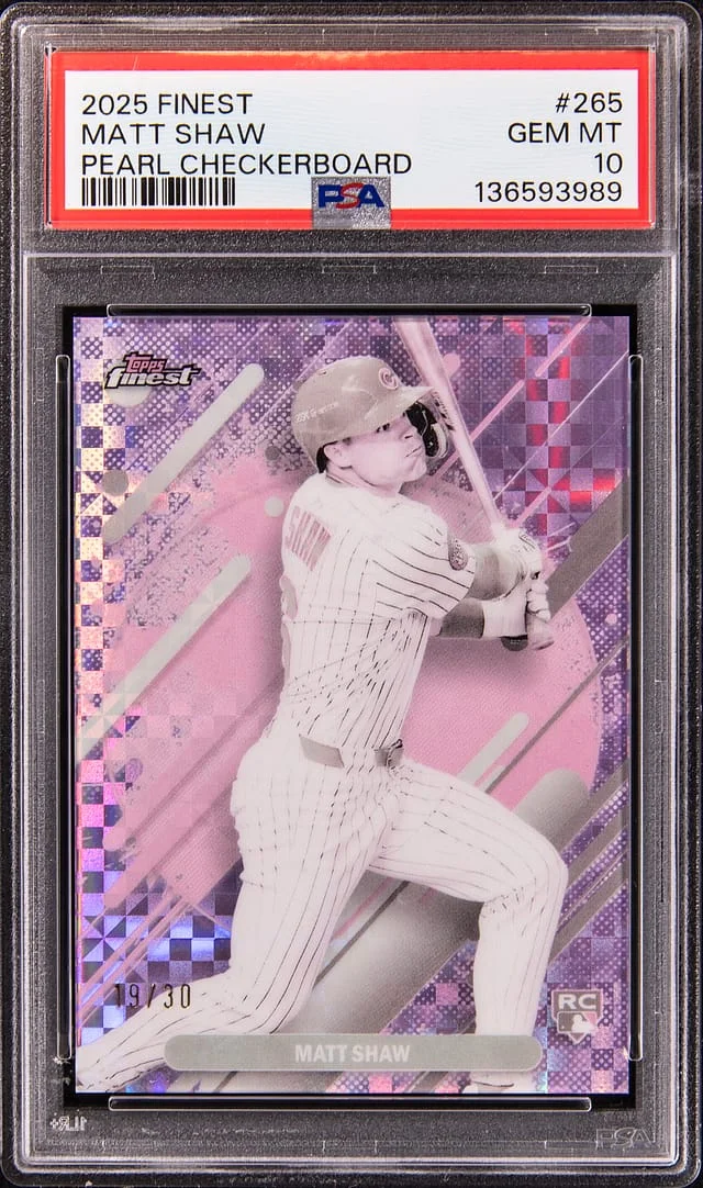 2025 Topps Finest Matt Shaw Pearl Checkerboard #265 card image