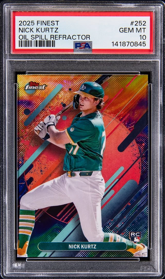 2025 Topps Finest Nick Kurtz Oil Spill Refractor #252 card image