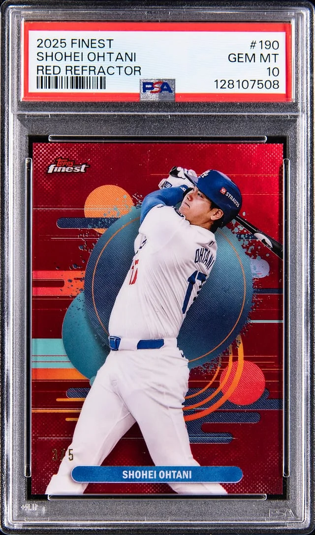 2025 Topps Finest Shohei Ohtani Red Refractor #190 card image
