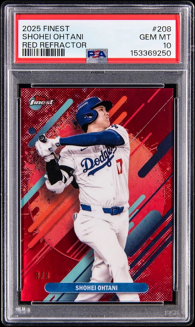 2025 Topps Finest Shohei Ohtani Red Refractor #208 card image