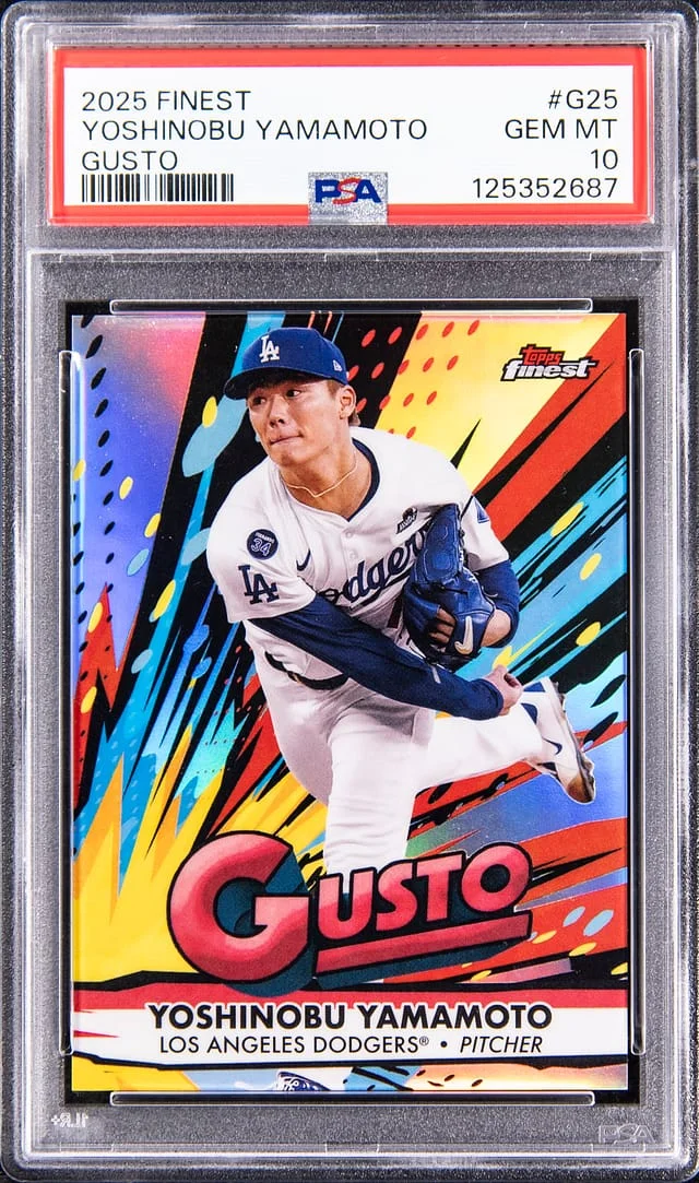2025 Topps Finest Yoshinobu Yamamoto Gusto #G25 card image