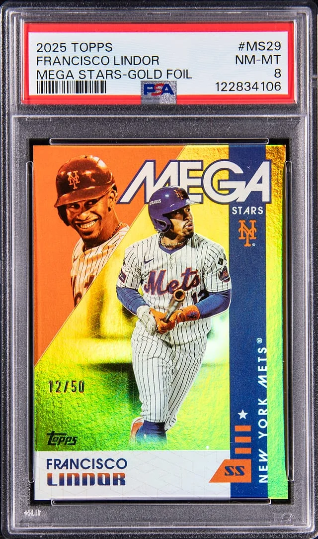 2025 Topps Francisco Lindor Mega Stars Gold Foil #MS2-9 card image