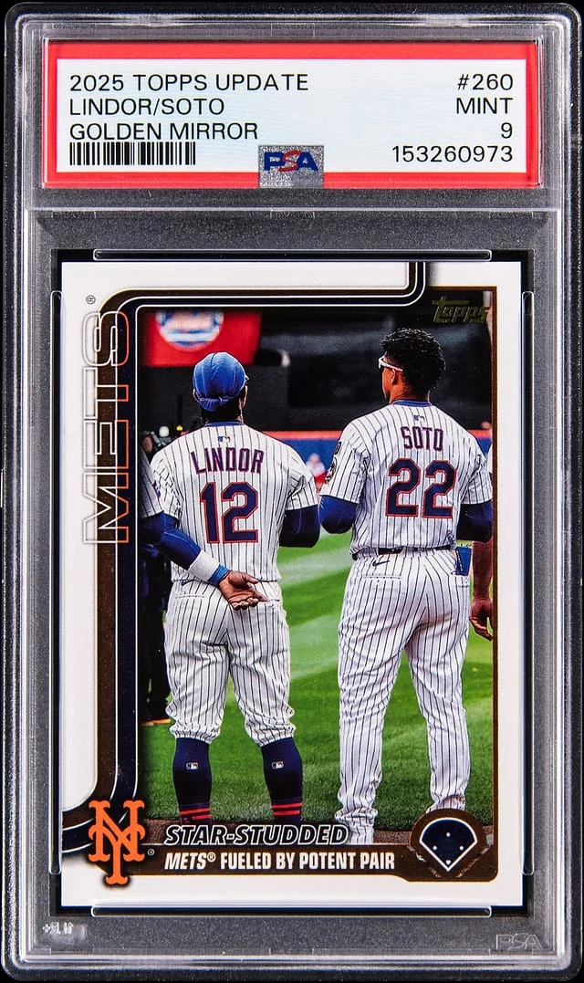 2025 Topps Francisco Lindor/Juan Soto Golden Mirror #260 card image