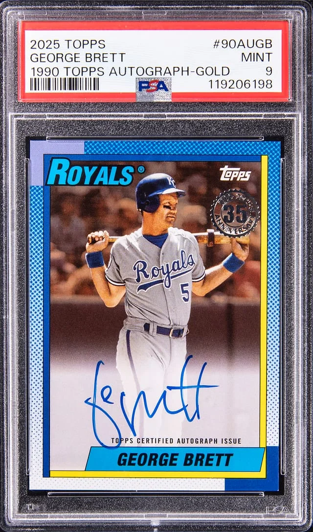 2025 Topps George Brett 1990 Topps Autograph Gold #90AUGB card image