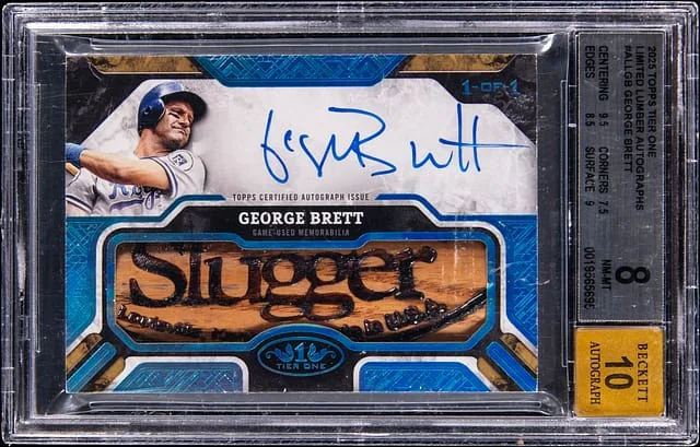 2025 Topps George Brett Tier One Limited Lumber Autographs #ALL-GB card image