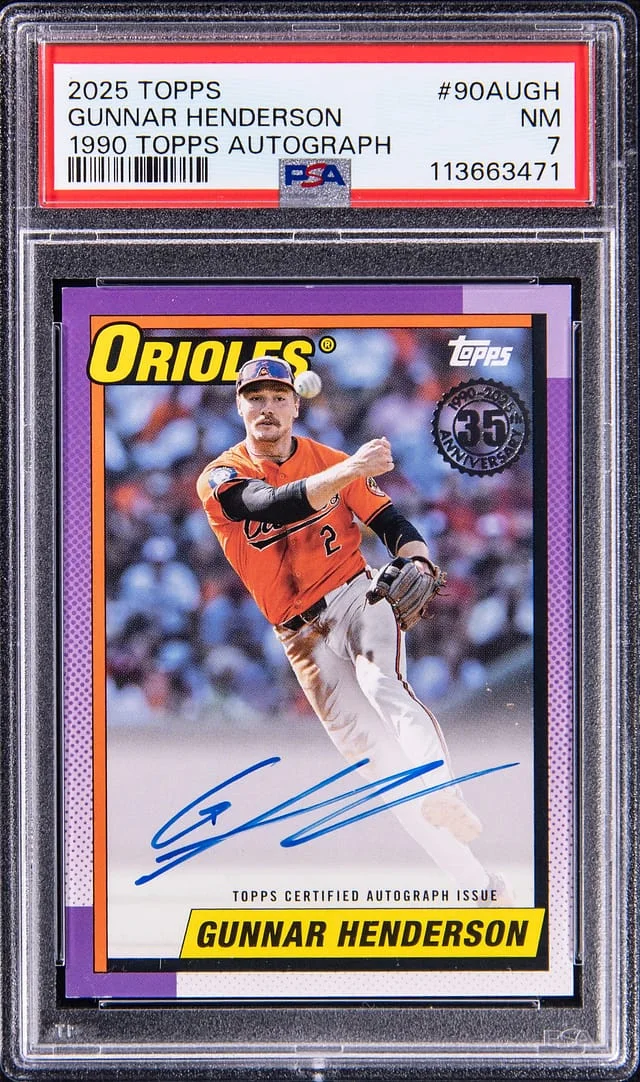 2025 Topps Gunar Henderson 1990 Topps Autograph #90AU-GH card image