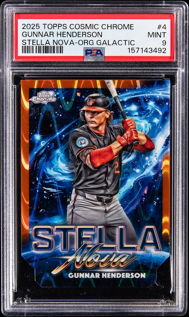 2025 Topps Gunnar Henderson Cosmic Chrome Stella Nova Orange Galactic #SN-4 card image