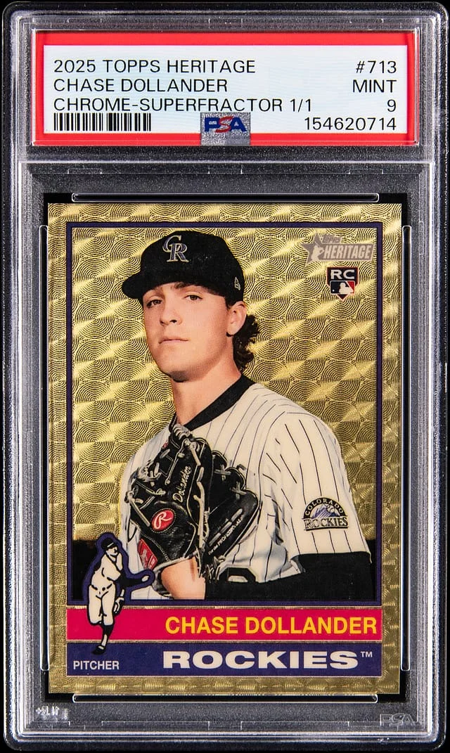 2025 Topps Heritage Chase Dollander Chrome-Superfractor 1/1 #713 card image