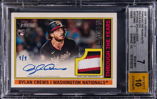 2025 Topps Heritage Dylan Crews Through The Years Autograph Relics Patch #TTYAR-DC card image