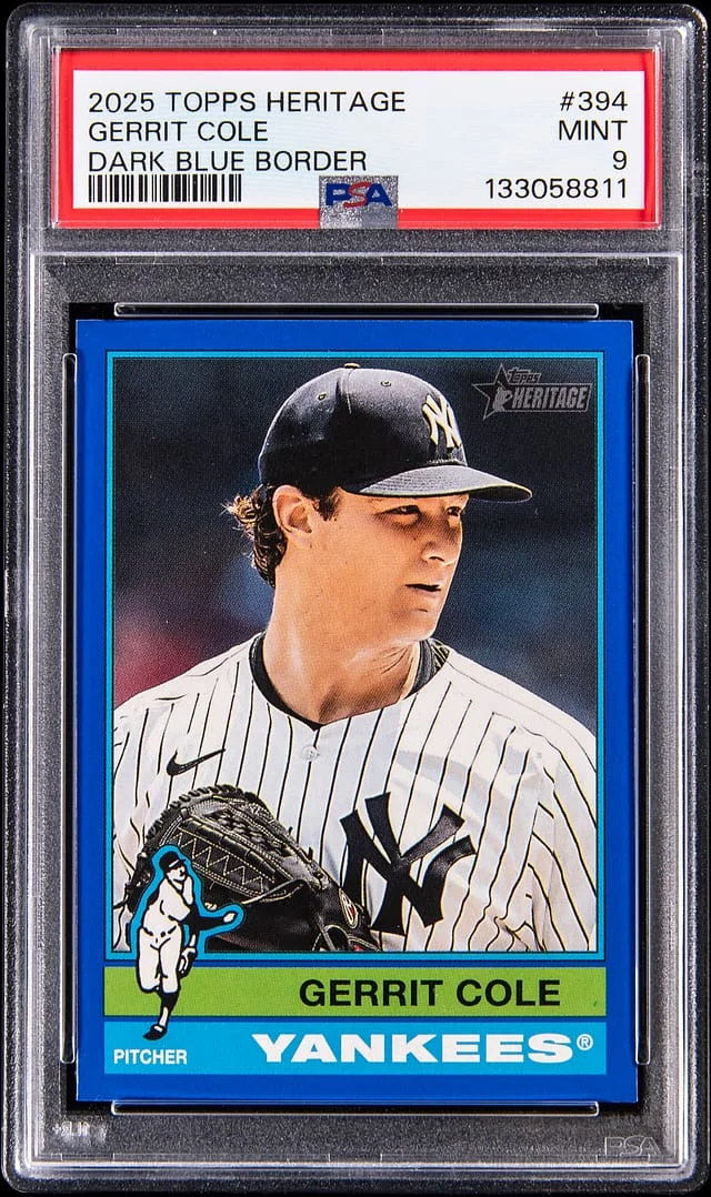 2025 Topps Heritage Gerrit Cole Dark Blue Border #394 card image