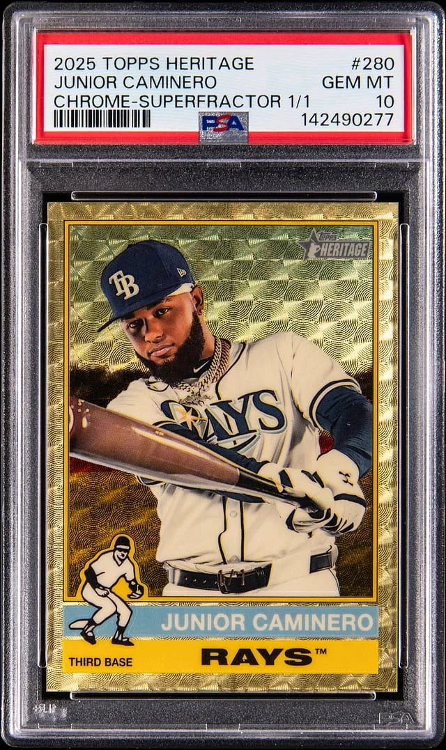 2025 Topps Heritage Junior Caminero Superfractor #280 card image