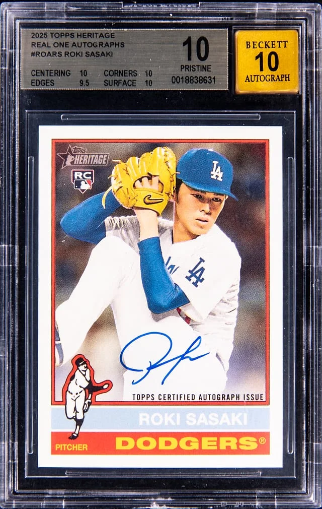 2025 Topps Heritage Real One Roki Sasaki Autograph #ROA-RS card image