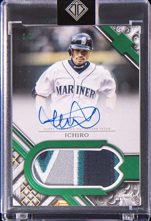 2025 Topps Ichiro Transcendent Collection Patch Autographs Emerald #PCA-I card image