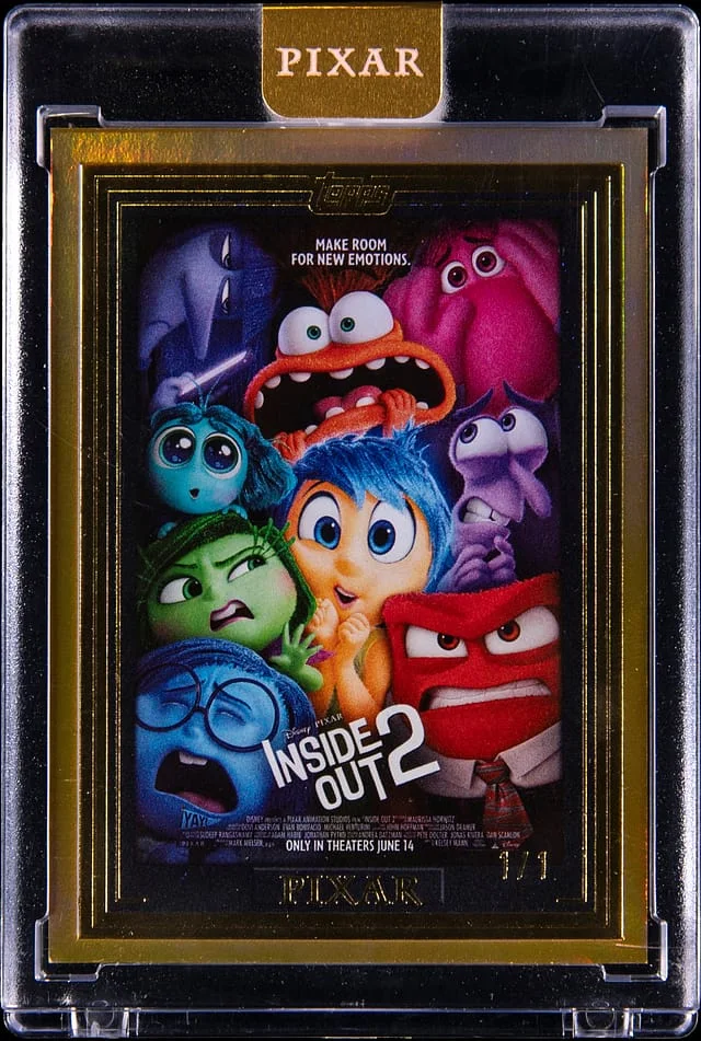 2025 Topps Inside Out 2 - Topps Encased Pixar Wall Art Double Gold #WA-28 card image