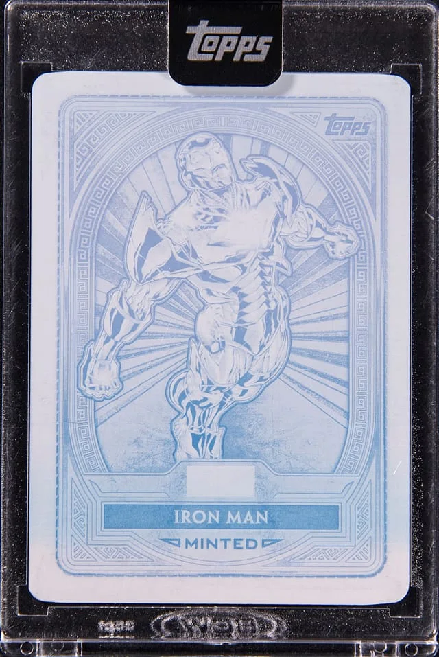 2025 Topps Iron Man - Topps Encased Marvel Mint Cyan Printing Plate #103 card image