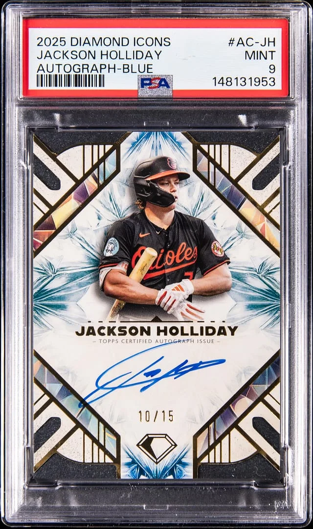 2025 Topps Jackson Holliday Diamond Icons Autograph Blue #AC-JH card image