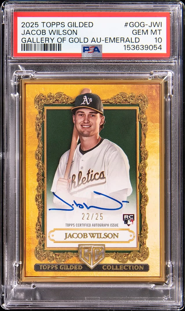 2025 Topps Jacob Wilson Gilded Gallery of Gold Autograph-Emerald #GOG-JWI card image