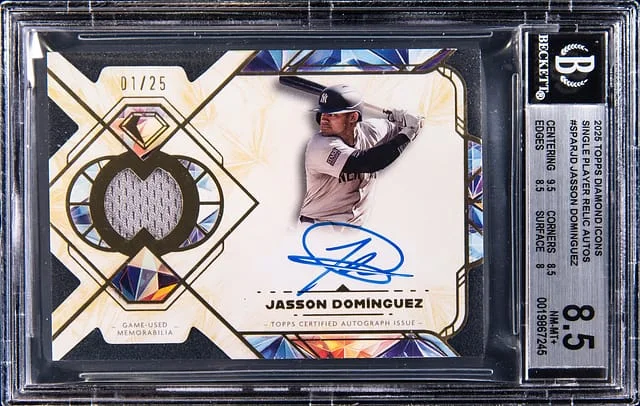 2025 Topps Jasson Dominguez Diamond Icons Single Player Relic Autographs #SPAR-JD card image