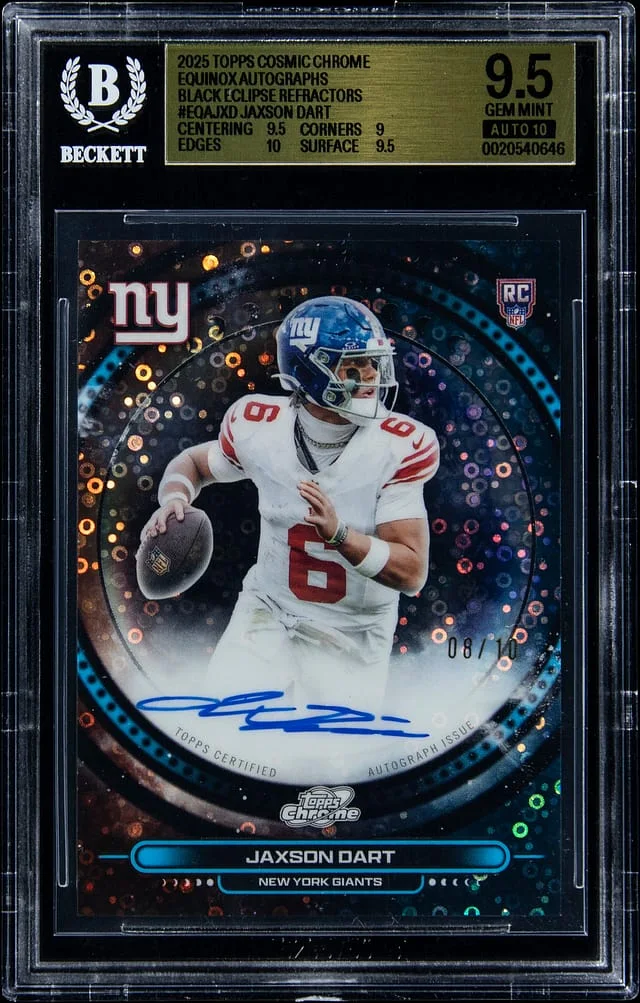 2025 Topps Jaxson Dart Cosmic Chrome Black Eclipse Refractors #EQAJXD card image