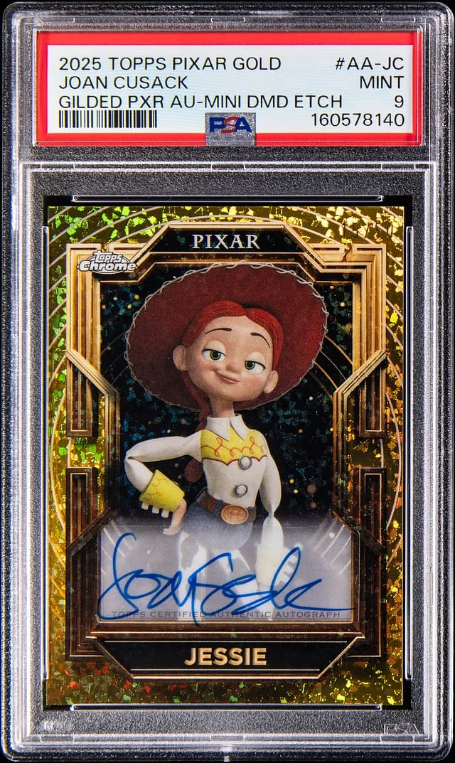 2025 Topps Joan Cusak (Jessie) Pixar Gold Gilded Pixar Autograph Mini Diamond Etch #AA-JC card image