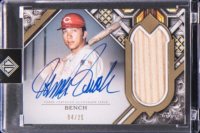 2025 Topps Johnny Bench Transcendent Collection Autograph Relic Varitaion #TCAR-JB card image