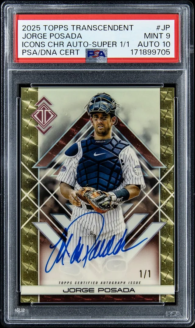 2025 Topps Jorge Posada Transcendent Icons Chrome Autographs SuperFractor #TAIC-JP card image