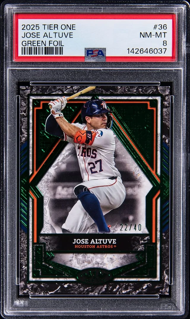 2025 Topps Jose Altuve Tier One Green Foil #36 card image