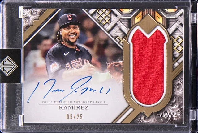 2025 Topps Jose Ramirez Transcendent Collection Autograph Relic Variation #TCAR-JRA card image