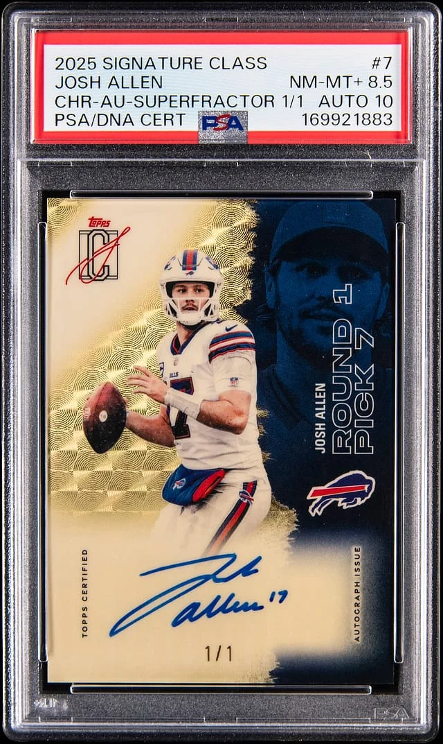 2025 Topps Josh Allen Signature Class Chrome Autographs SuperFractor #7 card image